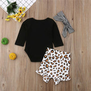 Leopard Print Romper Clothing Set