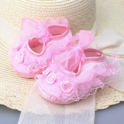 Floral Lace Satin Baby Shoes