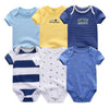 6 Pcs Bundle Mix Prints Soft Cotton Baby Boy Onesies