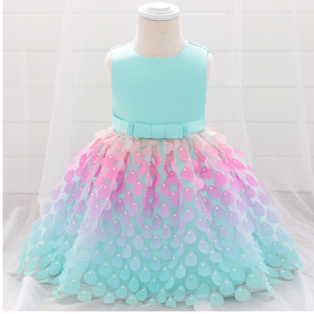 Mermaid Inspired Skirt Baby Princess Party Dress, Pink / 3M
