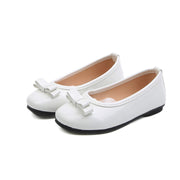 Mesh and Leather Bow Design Little Girls Fashion Party Shoes