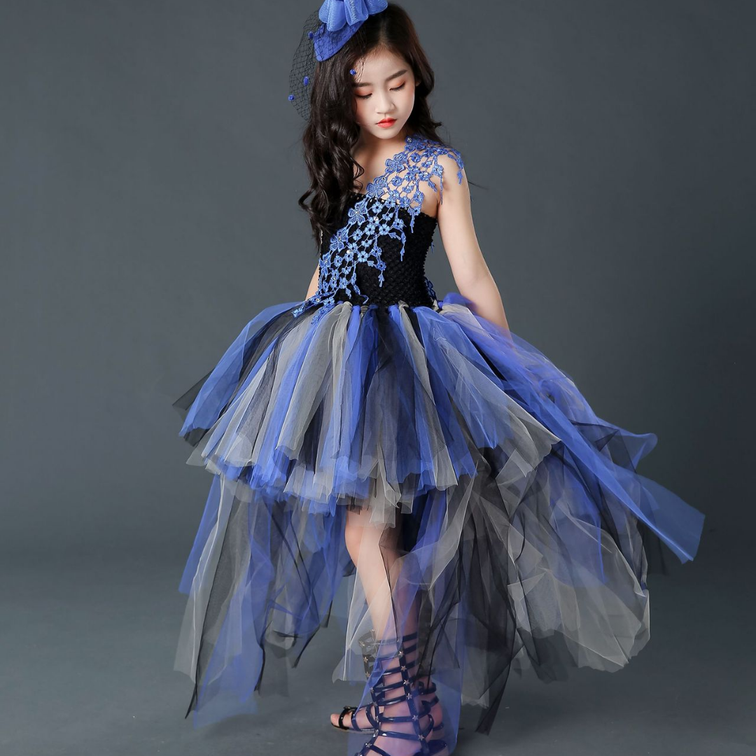purple and black tutu dress Black and Purple Halloween Party Trailing Tutu Dress