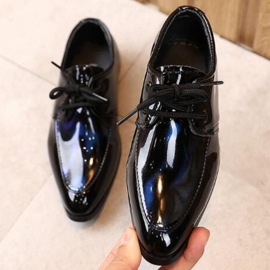 Classic Shiny Pointy Toe Boys Formal Leather Party Shoes – 1lovebaby