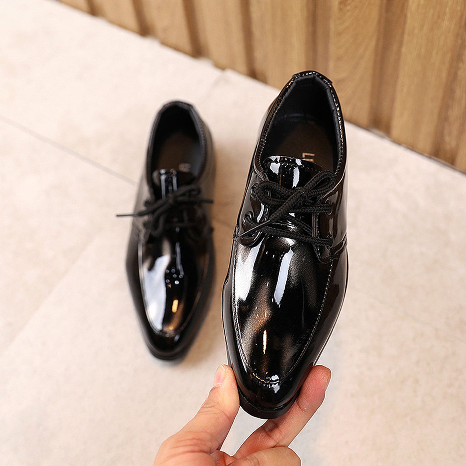 boys leather dress shoes BRUNO MARC Boys Vegan Leather Cap Toe Dress Shoes