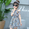 Butterfly Print Design Cold Shoulder Girl Summer Dress