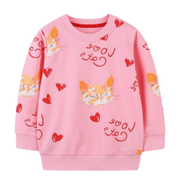 Cats Love Heart Pattern Print Design Sweater