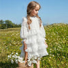 Vintage Lace Pleated Long Sleeves Dress