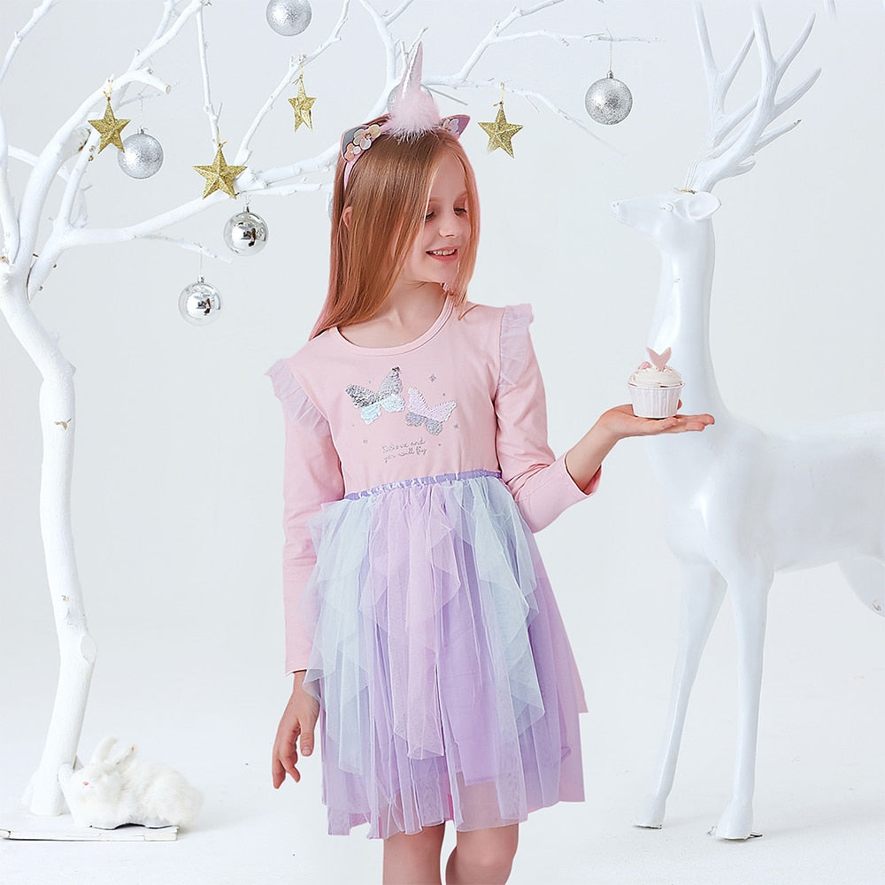Sweet Color Rabbit Design Dress, Pink/Purple/Blue / 5 Sweet Color Rabbit Design Dress, Pink/Purple/Blue / 5