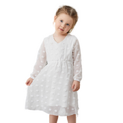 Dotted Texture See Through Sleeves Mommy and Me Dress