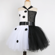 Dalmatian Black and White Halloween Tulle Dress Costume Set