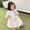 Floral Patch Lace Design Girls Long Sleeves Fashion Dress