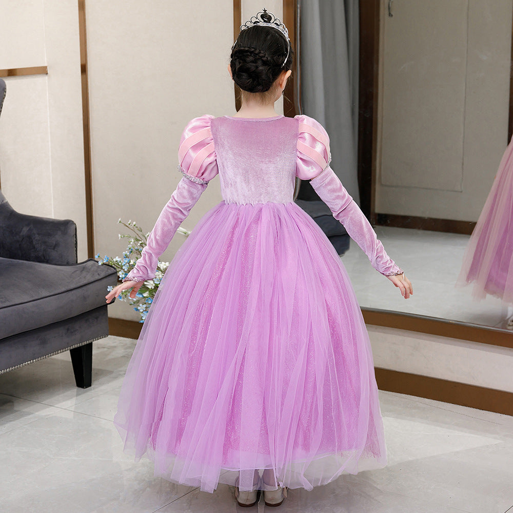 pink princess dress adults Puff Sleeve Pink Princess Dress Set – 1lovebaby