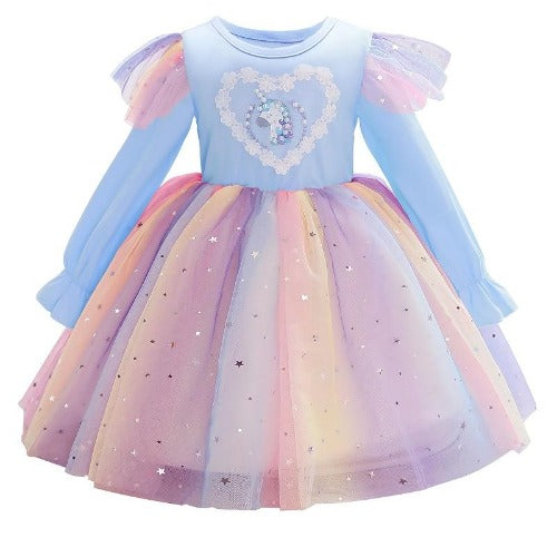 long sleeve unicorn dress Disco Unicorn Long Sleeve Dress Pink