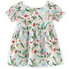 Nature Pattern Print Baby Girl Puff Sleeves Sundress