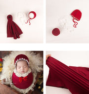 Conjunto de ganchillo con gorro para bebé, manta envolvente