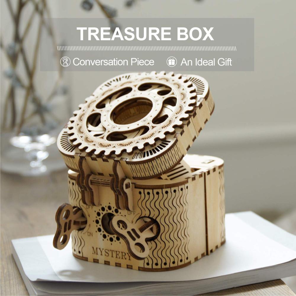 mechanical gears 3d wooden puzzle 3D Wooden Puzzle | Treasure Box Mechanical Gears