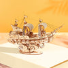 3D Wooden Puzzle | New 4 Kinds DIY Vintage Sailing Ship | Gift for Children Teens Adults
