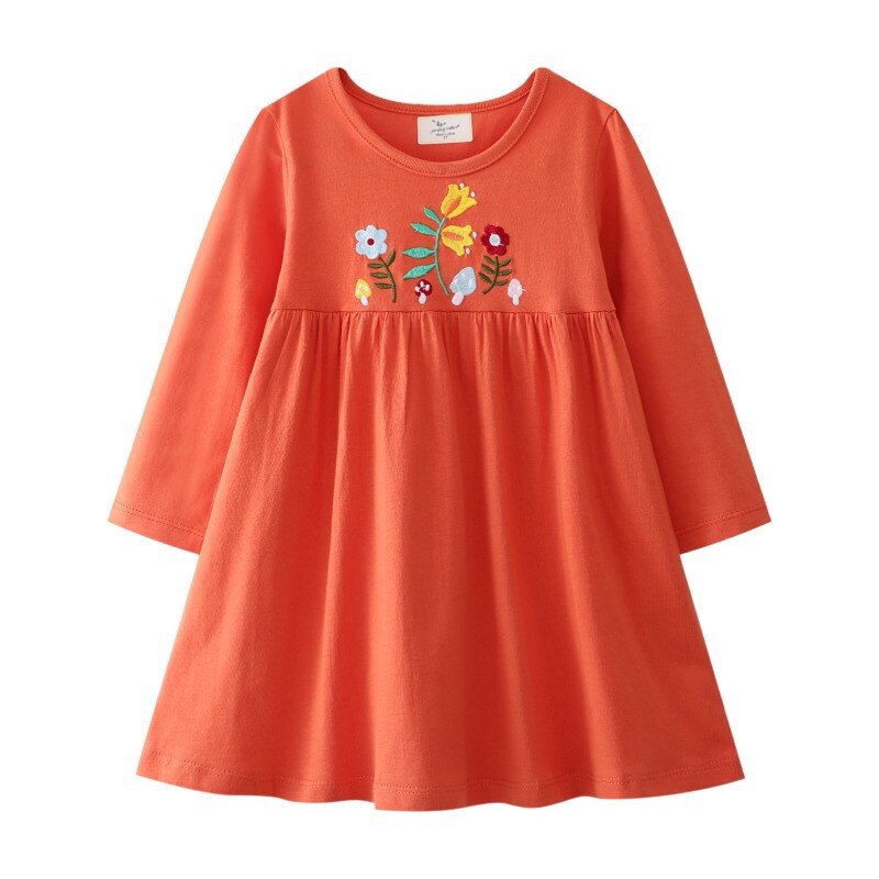 long sleeve bunny dress Girls Long Sleeve Dress | 100% Cotton Floral Print with Bunny & Chick Detail | Sizes 2Y-7Y