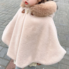 Faux Fur Collar Hooded Short Cloak
