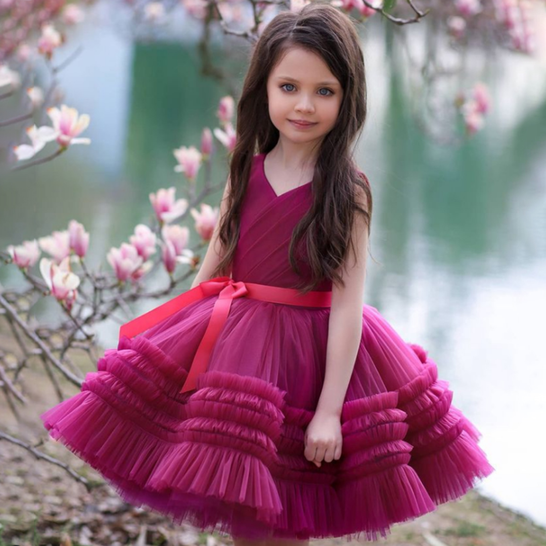 layered mesh ruffle dress Faeriesty Elegant Layered Mesh Ruffle Hem Dress, Spaghetti Strap V-Neck, Graceful Spring/Summer Wear Suitable For Wedding Guests, Formal Events, Prom, Bridesmaids, Dates