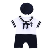 Navy Captain Baby Jumpsuit Set