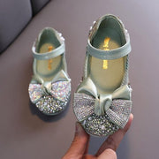 Pearl Rhinestones Bow Princess Shoes