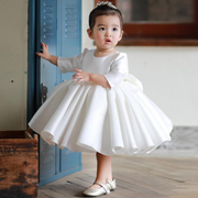 Pearl White Elegant Baby Girl Baptismal Fashion Dress