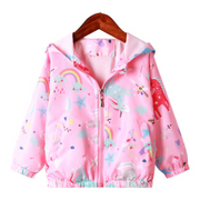 Pink Rainbow Unicorn Windbreaker Hoodie Jacket