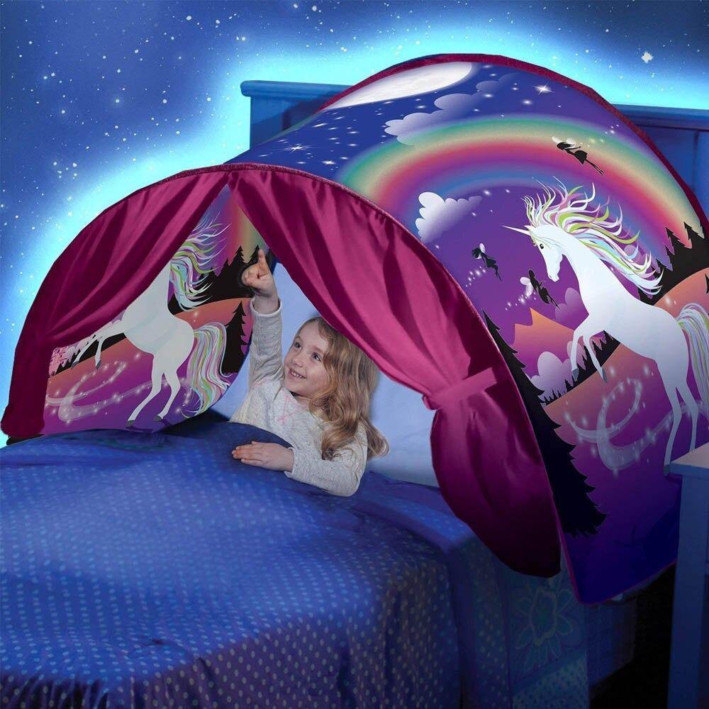 kinderbed tent Imaginative Kids' Tent with Optional LED Light – Create a Magical Bedtime Haven!, Winter with Light