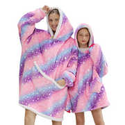 Purple Star Design Family Hoodie Sherpa Blanket