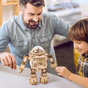 Wooden Educational Toy | Robot Steampunk Music Box | Gift for Your Children