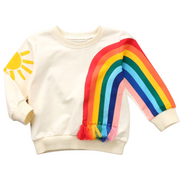 Rainbow and Sun Print Design Sweater