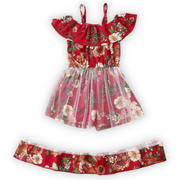 Floral Inner Romper See Through Skirt Girl Summer Sundress