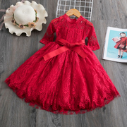 Ribbon and Lace Red Dress
