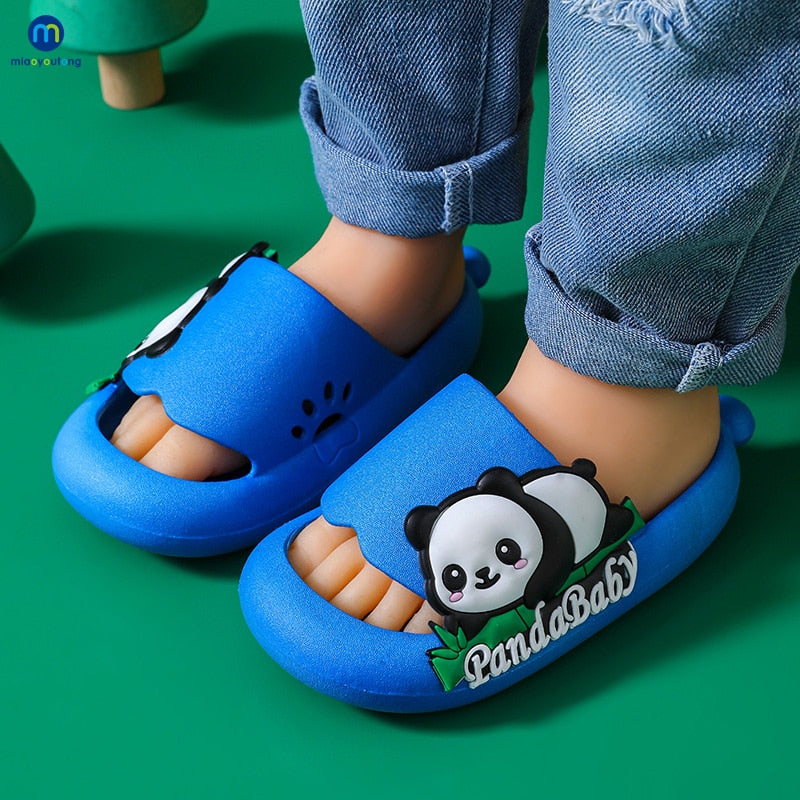 Kawaii Panda Slippers For Women Girls 2022 Winter Warm Fluffy House Slippers  Funny Animals Slides Woman Platform Cute Slipper