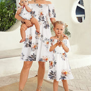Set Of Cute Family Floral Dresses For Mom And Baby