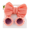 Trendy Sunglasses and Cute Bow Headwear Set for Kids