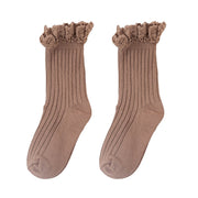 Hose Mid-calf  Ruffle Socks For Girls