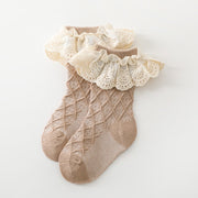 Lace Flower Long Tube Socks For Children