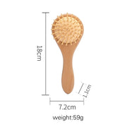 Baby Natural Wooden Baby Soft Wool Hair Brush Head Comb