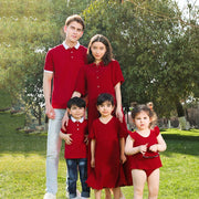 Family Matching Outfits In Trending Red