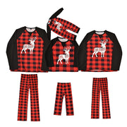 Family-Friendly Plaid Pajamas With Reindeer Shape