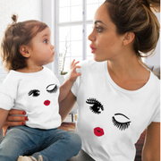 Eye Winking Mommy and Me Matching T-Shirt