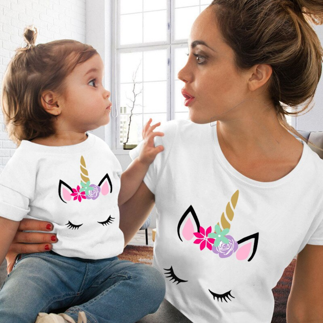 mom and daughter unicorn shirts