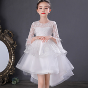 Jacquard Layer Mesh Bow Dove Tail Princess Party Dress