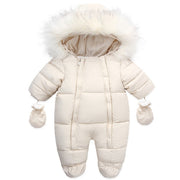 Winter Cotton Baby Romper With Gloves