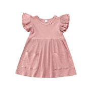 Ribbed Knitted Ruffle Baby Dress