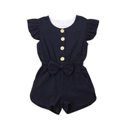 Ruffled Sleeves Button Jumpsuit