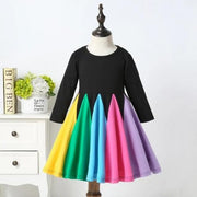 Colorful Rainbow Long Sleeve Dress