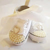 White Lace Pearls Baby Shoes